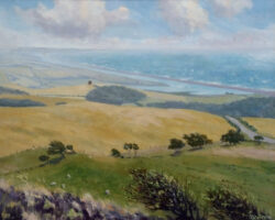 SOLD – view to Chesil Beach from the Ridgeway – medium oil