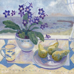 streptocarpus and pears – medium oil